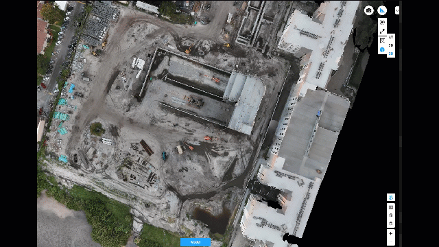 Overhead view of construction site using drone mapping for 3D modeling of Architecture planning.